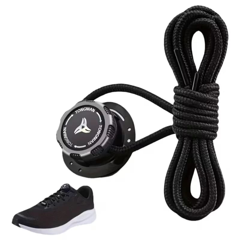 1 Pair No-Tie Shoe Locks - Rotating Buckles for Sports and Outdoor Shoes - Unisex Quick-Adjust Design - Pre-Installed