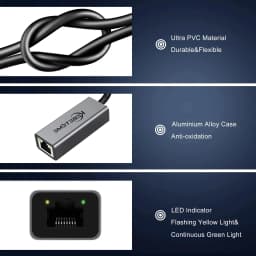 Kebidumei 1000Mbps USB Ethernet Adapter USB 3.0 Network Card to USB RJ45 Lan for PC MacBook Win 10/11 Xiaomi Ethernet USB Cable