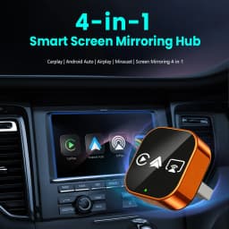 2026 Upgrade 4-in-1 Wired to Wireless CarPlay Android Auto Adapter with Screen Mirroring ios CarPlay/Android Auto/Mirroring