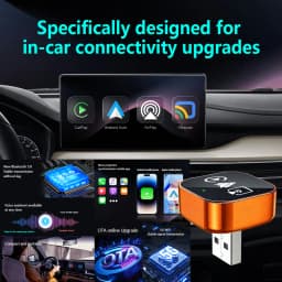 2026 Upgrade 4-in-1 Wired to Wireless CarPlay Android Auto Adapter with Screen Mirroring ios CarPlay/Android Auto/Mirroring