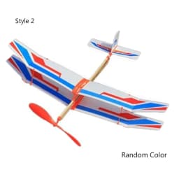Children Novelty Plastic Educational Toy DIY Foam Aircraft Elastic Rubber Airplane Powered Flying Glider Assembly Plane Model