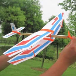 Children Novelty Plastic Educational Toy DIY Foam Aircraft Elastic Rubber Airplane Powered Flying Glider Assembly Plane Model