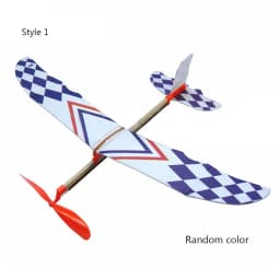 Children Novelty Plastic Educational Toy DIY Foam Aircraft Elastic Rubber Airplane Powered Flying Glider Assembly Plane Model
