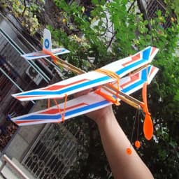 Children Novelty Plastic Educational Toy DIY Foam Aircraft Elastic Rubber Airplane Powered Flying Glider Assembly Plane Model
