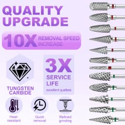 1pcs Tungsten Steel Nail Cuticle Drill Bits Carbide Rotate Electric Ceramic Milling Cutter For Manicure Gel Polish Remover