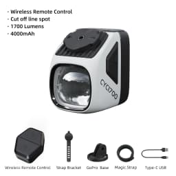 CYCLAMI CYC1700 Wireless Remote Hanging Bike Headlight High Brightness Cutoff Line Front Light 4000mAh 1700 Lumen Aluminum Alloy