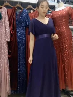 2024 New Women Plus Size Evening Dresses Long Elegant A Line V Neck Ruffles Chiffon Formal Wedding Party Dress Robe De Soiree