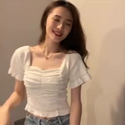 Knitted Fashion Blouse Woman Ruffle Youth Elegant Blouse Summer Crop Top Sexy Slim Fit Shirt Short Sleeve