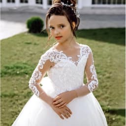 Flower Girls Dresses Little Girl Toddlers Wedding Dresses Vintage Lace Child Princess Communion Pageant Gowns