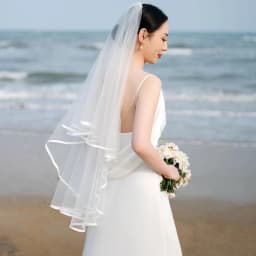 TOPQUEEN V21 Wedding Veil Bride to Be Pencil Edge Bridal Veils 3 M White Ivory Wedding Veil Photo Accessory Cathedral Veil