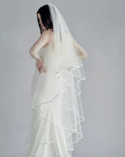 TOPQUEEN V21 Wedding Veil Bride to Be Pencil Edge Bridal Veils 3 M White Ivory Wedding Veil Photo Accessory Cathedral Veil