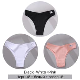 3Pcs/Set Cotton Women Briefs Sexy Low Rise Panties Female Seamless Underwear Breathable Underpants Girls M-XL Intimates Lingerie