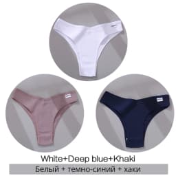 3Pcs/Set Cotton Women Briefs Sexy Low Rise Panties Female Seamless Underwear Breathable Underpants Girls M-XL Intimates Lingerie
