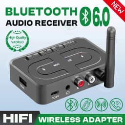 VAORLO Bluetooth 6.0 Audio Receiver 3.5mm AUX RCA With Mic HIFI Stereo Wireless Adapter Support USB U-Disk For Car Speaker Amp