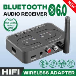 VAORLO Bluetooth 6.0 Audio Receiver 3.5mm AUX RCA With Mic HIFI Stereo Wireless Adapter Support USB U-Disk For Car Speaker Amp