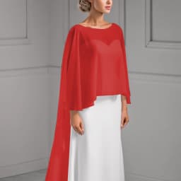 Wedding Bridal Chiffon Long Cape Dinner Party Formal Lady Cloak O-neck Prom Women Shawl Elegant High-low Wrap White Pink Black