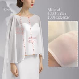 Wedding Bridal Chiffon Long Cape Dinner Party Formal Lady Cloak O-neck Prom Women Shawl Elegant High-low Wrap White Pink Black