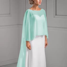 Wedding Bridal Chiffon Long Cape Dinner Party Formal Lady Cloak O-neck Prom Women Shawl Elegant High-low Wrap White Pink Black