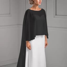 Wedding Bridal Chiffon Long Cape Dinner Party Formal Lady Cloak O-neck Prom Women Shawl Elegant High-low Wrap White Pink Black