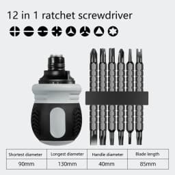 New Ratchet Screwdriver Set Dual-Purpose Short Shaped Radish Head Screwdriver High Hardness Labor-Saving Screwdriver DIY Tools
