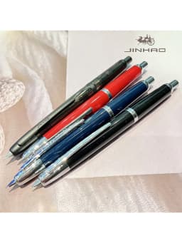 Jinhao 20 Press Retractable Fountain Pen EF/F Nib with Converter Resin Writing Gift Pen