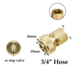 1/2'' 5/8" 3/4'' 1'' Brass Hose Quick Connector Water Stop Fitting Copper Thread Tap Coupling Garden Watering Gun Adapter