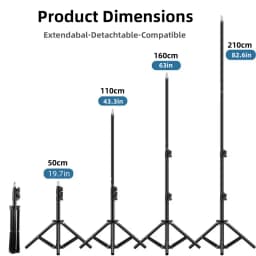 RP01-B Heavy Duty Metal Alloy Light Stand 160cm Tripod for Photo Studio Softbox Video Flash Reflector Lighting Background Stand