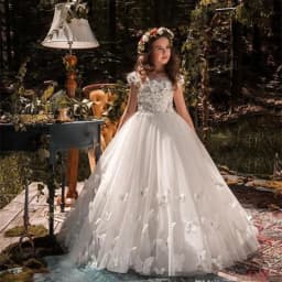 Flower Girl Dresses Tulle Beading Appliqued Pageant Dresses For Girls First Communion Dresses Kids Prom Dresses