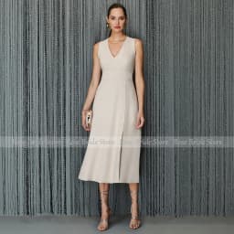 Mother of the Bride Dresses for Weddings Champagne A Line Midi Wedding Guest Gowns for Women 2024 Tea Length V Neck Party Dress
