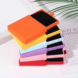 Creative Drawer Jewelry Packaging Box Necklace Rings Earing Bracelet Storage Organizer Display Stand Solid Color Paper Gift 2022