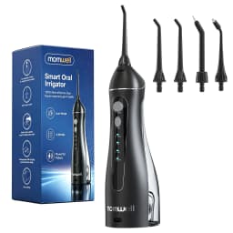 Water Floss Portable Cordless F18 Water Flosser 3 Cleaning Modes Waterproof Rechargeable Water Cleaner 4 Nozzles Clean Gums