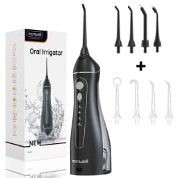 Water Floss Portable Cordless F18 Water Flosser 3 Cleaning Modes Waterproof Rechargeable Water Cleaner 4 Nozzles Clean Gums