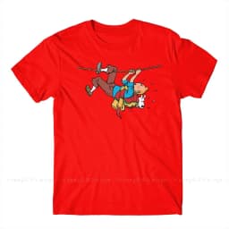 Kuifje Rope Klimbing Fashion TShirt Design Gaston Lagaffe Anime Cotton Shirt Men Unisex T-Shirt Oversize Adult Plus Size