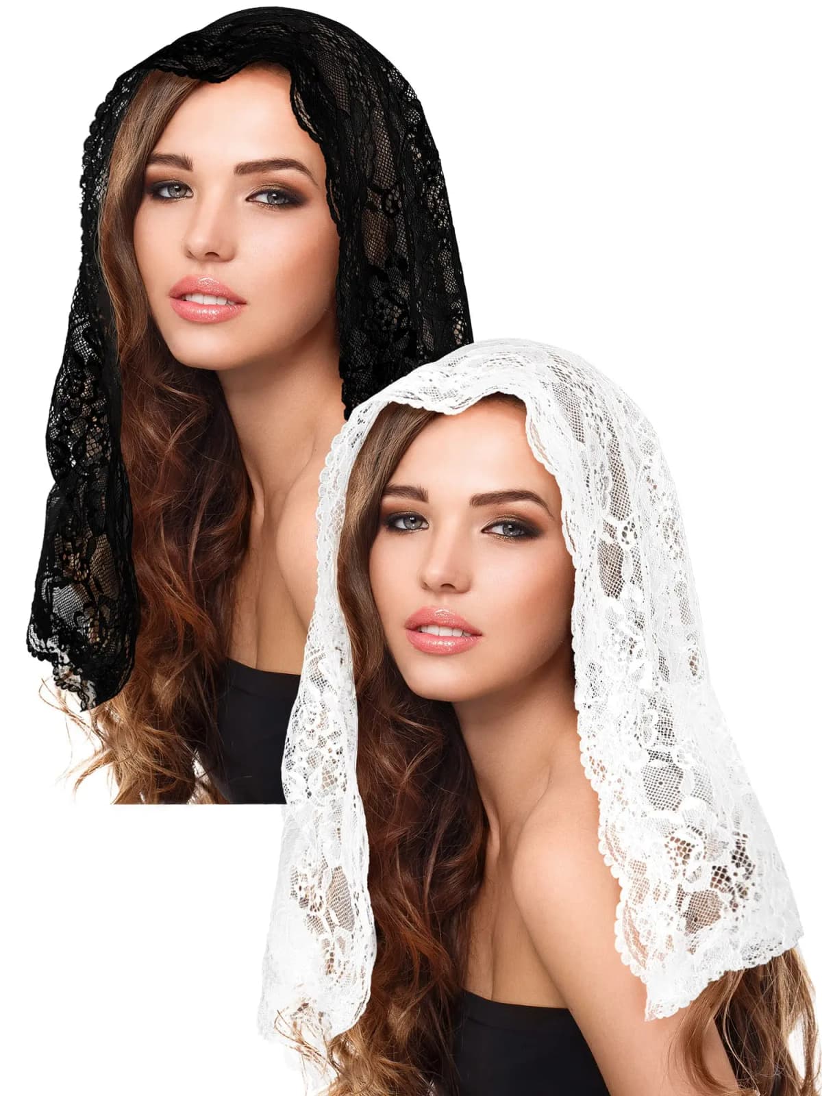 Lace Veils for Church Mantilla Catholic Veil Latin Mass Head Covering White Black Veils for Bridal Women