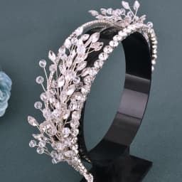 A315 Silver Wedding Hair Accessories Full Crystal Hair Jewelry Headpiece Handmade Bridal Tiara Vintage Bride Headband Headwear