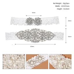 Efily Rhinestone Wedding Garter Belt Bride Accessories for Women Crystal Bridal Lace Garter Leg Ring Loop Party Bridesmaid Gift