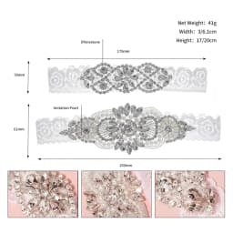 Efily Rhinestone Wedding Garter Belt Bride Accessories for Women Crystal Bridal Lace Garter Leg Ring Loop Party Bridesmaid Gift