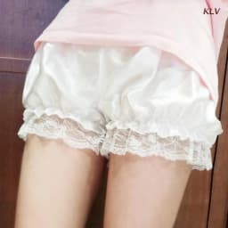 Women Girls Lolita Bloomers Ruffles Lace Trim Maid Loose Pumpkin Pants Solid Gothic Security Shorts Vintage Safety Shorts Under