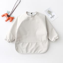 Baby Kids Toddler Long Sleeve Scarf Waterproof Art Smock Feeding Bib Apron Pocket Infant Boys Girls Burp Cloth Bandana Bibs
