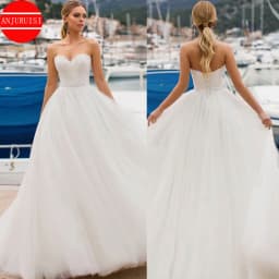 Strapless Princess Ball Gown Lace Wedding Dresses For Women 2023 Bride Floor Length Vestidos De Novia Suknia Ślubna Robe Mariage
