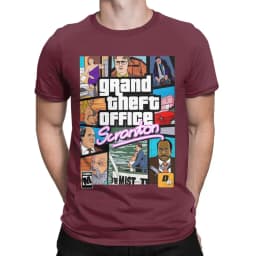 Grand Theft Office Scranton Men T Shirt The Office Fashion Tee Shirt Short Sleeve Round Collar T-Shirts Cotton New Arrival Tops