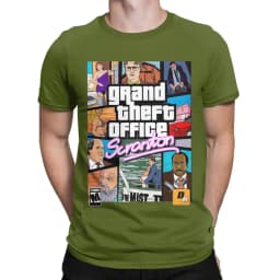 Grand Theft Office Scranton Men T Shirt The Office Fashion Tee Shirt Short Sleeve Round Collar T-Shirts Cotton New Arrival Tops