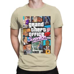 Grand Theft Office Scranton Men T Shirt The Office Fashion Tee Shirt Short Sleeve Round Collar T-Shirts Cotton New Arrival Tops
