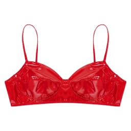 Womens Sexy Belly Dancing Clubwear Wetlook Glossy Patent Leather Bra Top Lingerie Nightclub Rave Outfit Pole Dance Bra Brassiere
