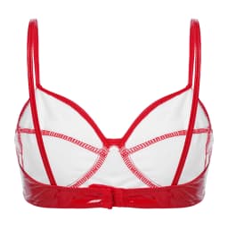 Womens Sexy Belly Dancing Clubwear Wetlook Glossy Patent Leather Bra Top Lingerie Nightclub Rave Outfit Pole Dance Bra Brassiere