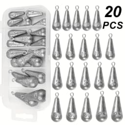 Fishing Weights Sinkers, 10 Sizes Teardrop-Shaped Fishing Lead Sinkers, Bass Casting Drop Shot Weights for Saltwater Freshwater
