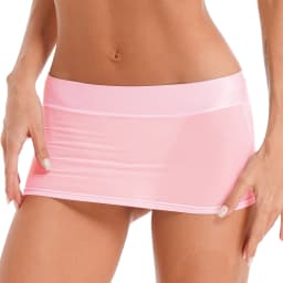 Womens Semi See-through Miniskirt Cover Ups Beachwear Solid Color Block Low Rise Sexy Pencil Mini Skirts Female Sexy Nightwear