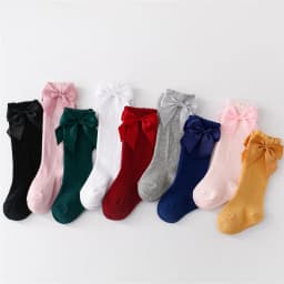 Lawadka Cotton Baby Girls Socks With Bows Knee High Children Princess Socks For Girls Toddler Kids Long Sock Autumn 0-7Years Old