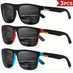 1-4PCS Men Classical Square Polarized Sports Sunglasses Lightweight PC Frame UV400 for Driving Fishing Cycling Unisex Durability