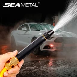 SEAMETAL Adjustable Car Wash Water Gun High Pressure Metal Car Wash Straight Nozzle Washer Spray Sprinkler for Car Washing Tool